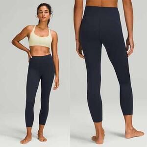 NWT Lululemon Instill High-Rise Activewear Yoga Pants Tight Navy Blue Size: 4